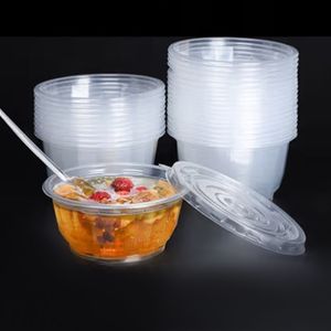 一次性碗打包一次性甜品餐盒塑料汤圆带盖商用摆摊外卖加厚汤碗
