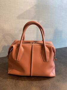 2折tods托德斯包包女20s真皮纯色d-styling拉链中号手提包