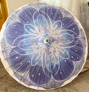 剑网三新款 蓬莱海月骨cos道具汉服拍照伞  油纸伞 中国风桐油伞