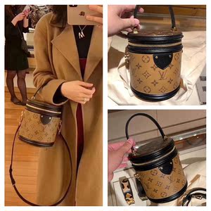 lv路易威登女包新款cannes老花手提圆桶包斜挎单肩水桶包m43986