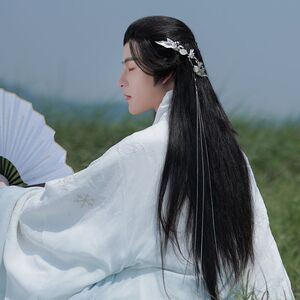 嫙笄原创设计古风男款侧后夹大发夹汉服流苏头饰发饰古典发簪御风