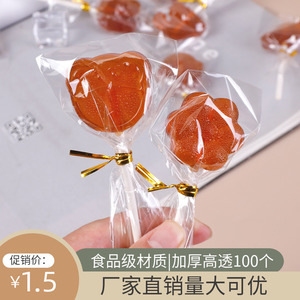 手工棒棒糖包装袋透明儿童梨膏水果棒棒糖巧克力棒食品独立密封袋