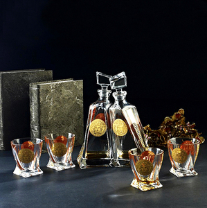 捷克进口波西米亚范思哲水晶酒具套装洋酒杯威士忌酒杯酒瓶白酒具