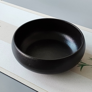 黑色陶瓷碗大口径洗茶缸功夫茶具茶道零配水培茶洗笔洗茶杯收纳盆