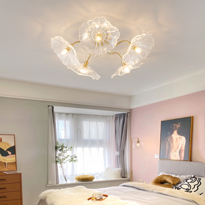 网红ins风北欧轻奢花瓣花朵女孩女生少女仙女房间主灯主卧室吊灯