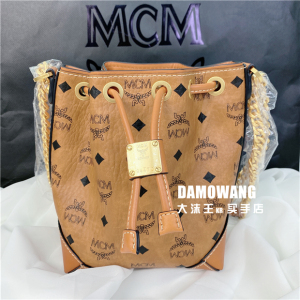 【mcm】韩国正品代购 气质抽绳 链条水桶包单肩斜挎包