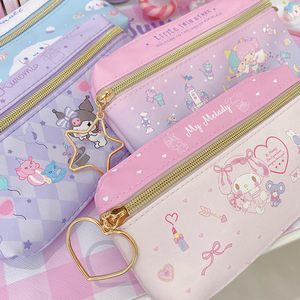 可爱双面爱心拉链库洛米玉桂狗双层拉链笔袋中学生少女心大收纳包