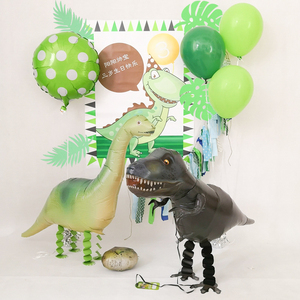 进口气球恐龙气球主题 霸王龙生日周岁100天装饰布置用品定制海报