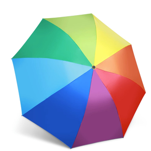 彩虹伞折叠伞彩虹雨伞晴雨两用女儿童防晒伞七彩自动太阳伞