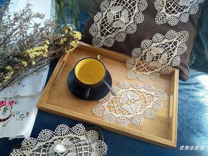 手工编织棒槌蕾丝花边片茶杯垫壶托盘垫餐垫盖巾花瓶装饰DIY花片