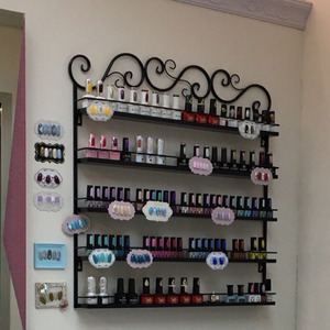 美甲店产品展示架甲油胶货架化妆品墙上置物架壁挂口红架子多层