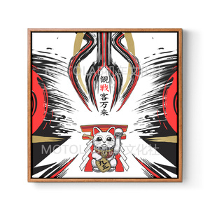 93号马奎斯招财猫一代装饰画摩托车机车墙壁画挂画观战客万来30cm