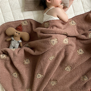 ins可爱卡通软绵绵毛毯秋冬儿童婴儿保暖盖毯北欧沙发休闲薄毯子