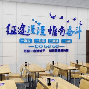克莱因蓝自习教室布置装饰班级文化环创培训机构墙面贴纸高三励志