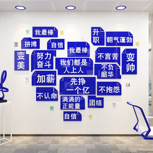 网红办公室墙面装饰留言板心愿墙励志标语企业文化会议背景贴纸司