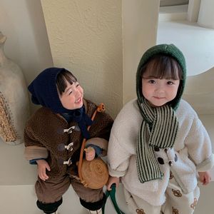儿童韩国羊羔毛棉衣2024冬款女童加绒外套男童加厚潮范宝宝毛毛衣