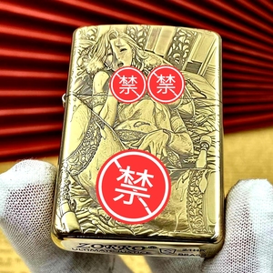 【铜化】国产正品佐罗zorro巴雷特黄铜织田美女浮雕煤油打火机