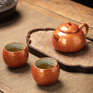 漆器茶具福州大漆西施茶壶一壶两杯办公泡茶壶茶具小套组茶器礼品