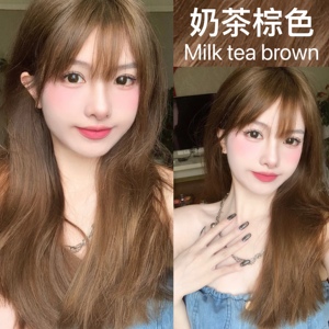 奶茶棕色染发剂家用2022流行色显白暖茶棕植物染膏免漂发色自己染