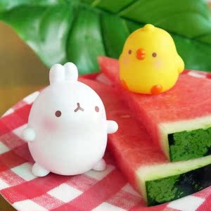 韩国进口㊣molang兔迷你玩偶动物卡通公仔手办 鸡年限定2只入