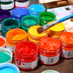 水粉颜料美术生专用套装水彩画画儿童无毒可水洗初学者学生用100ml