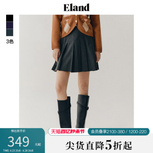 Eland衣恋半身裙春季女学院风格雷系百褶裙休闲短裙潮酷热裙新款