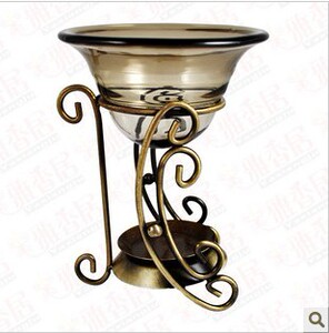 古铜色铁艺香薰炉 古典精油炉 蜡烛香薰炉铁架炉烛台送精油蜡烛