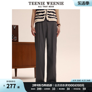 TeenieWeenie小熊休闲裤西裤长裤直筒阔腿裤宽松韩版女