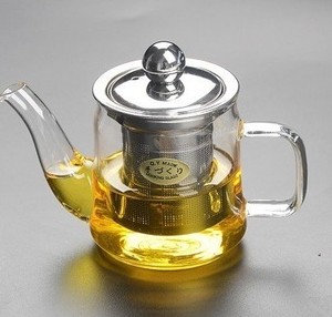 加厚玻璃红茶壶不锈钢过滤小茶壶迷你容量200mL泡茶壶透明冲茶器