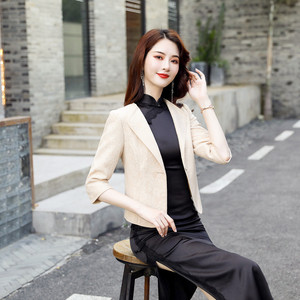 西装外套春季新款小西服洋气开衫搭配旗袍的外搭春秋款女士短披肩