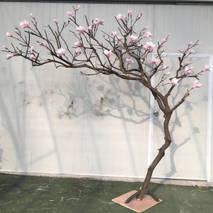 干树枝插花树造型树枝树干客厅落地花艺婚庆树装饰白色仿真玉兰花