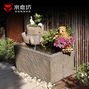 新中式庭院流水摆件入户花园景观装饰鱼缸阳台鱼池假山造景喷泉