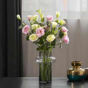 洋桔梗花仿真花假花花瓶单枝插花花束家居餐厅茶几摆放装饰花艺