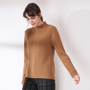 衫女加厚2021秋冬绞花纯山羊绒针织衫宽松套头毛衣绒典旗舰店698