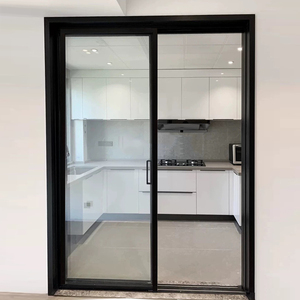50窄边铝合金门 推拉门 吊趟门 厨房门 阳台门  白色黑色 磨砂底