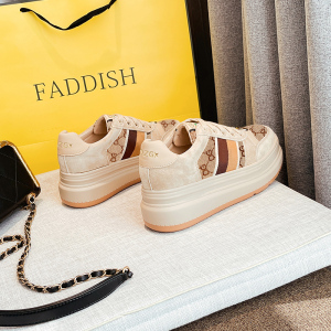 酷奇女鞋子2022新款单鞋春款厚底运动休闲鞋g家内增高脏脏鞋板鞋