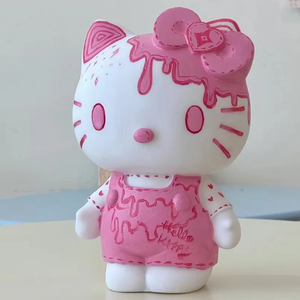 镶钻存钱罐贴钻kt猫储蓄罐不怕摔搪胶摆件凯蒂猫礼品guojian