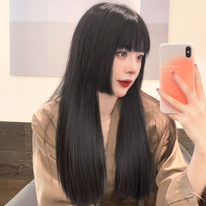 公主切假发女长发一刀切长直发日系姬发新款时尚仿真发假发全头套