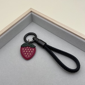 编织真牛皮羊皮高级感钥匙扣精致挂件男女个性汽车钥匙链创意礼物