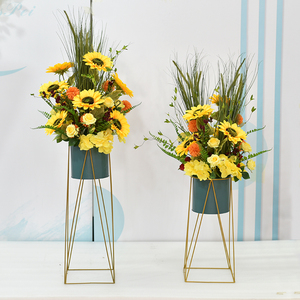 现代轻奢落地支架开业花盆摆件北欧花器家居仿真花酒店客厅装饰品