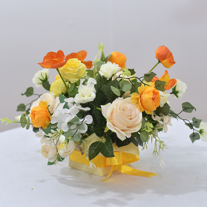 新款商务桌花创意餐桌花酒店餐厅客厅会议餐桌装饰摆设花仿真花艺