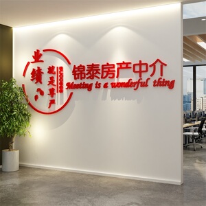 业绩就是尊严房产中介布置办公室墙面装饰企业文化贴公司背景励志