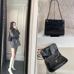 杨树林包niki女包小号中号邮差包油蜡皮流浪包链条单肩斜挎手提包