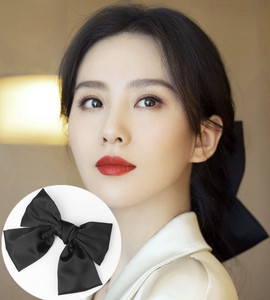 刘诗诗同款黑色超大蝴蝶结发夹发卡韩版气质顶夹发饰后脑勺头饰女