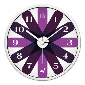 创意静音时钟客厅装饰艺术钟表电池挂表卧室家用壁挂表个性紫色12