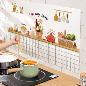 厨房防油贴纸防火耐高温灶台用台面防水贴膜自粘瓷砖加厚墙贴墙纸