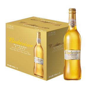 百威budweiser金尊啤酒 500ml*12瓶 大瓶 整箱装 supreme