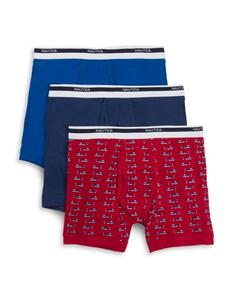 nautica/诺帝卡男士内裤平角裤三条装舒适透气美国直邮l5984t