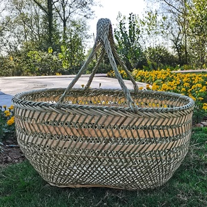 家用手提竹编篮买菜农村采摘手工竹篮大号收纳菜篮农家放鸡蛋篮子