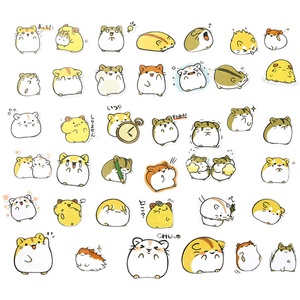 小仓鼠手帐贴纸可爱卡通少女心动物创意小清新手账本装饰素材贴画